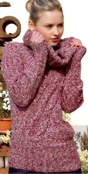 Женский вязаный свитер спицами схема вязания