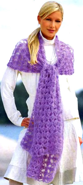 схема вязания шарфа, Вязаные платья фото
