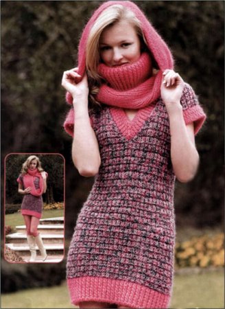 Вязание мини-платья и шарфа