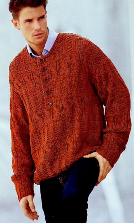 мужской пуловер, схема вязания - Все о