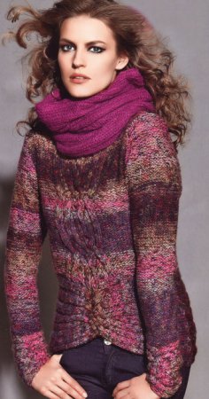 вязание спицами свитера женского с оленями. свитер вязание