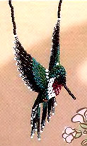 Ожерелье c колибри из бисера