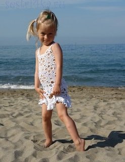 Пляжное платье для девочки из мотивов