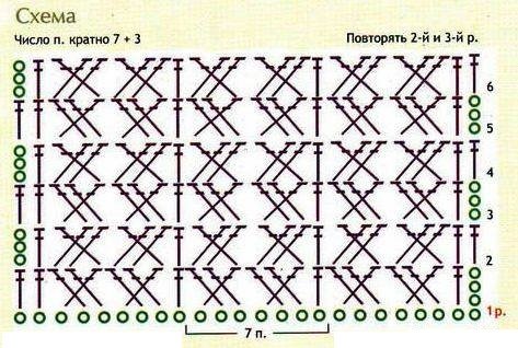Схема вязания основного узора